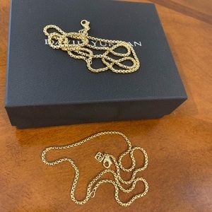 💥 18K Yellow Gold David Yurman 2.7MM Box Chain 💥